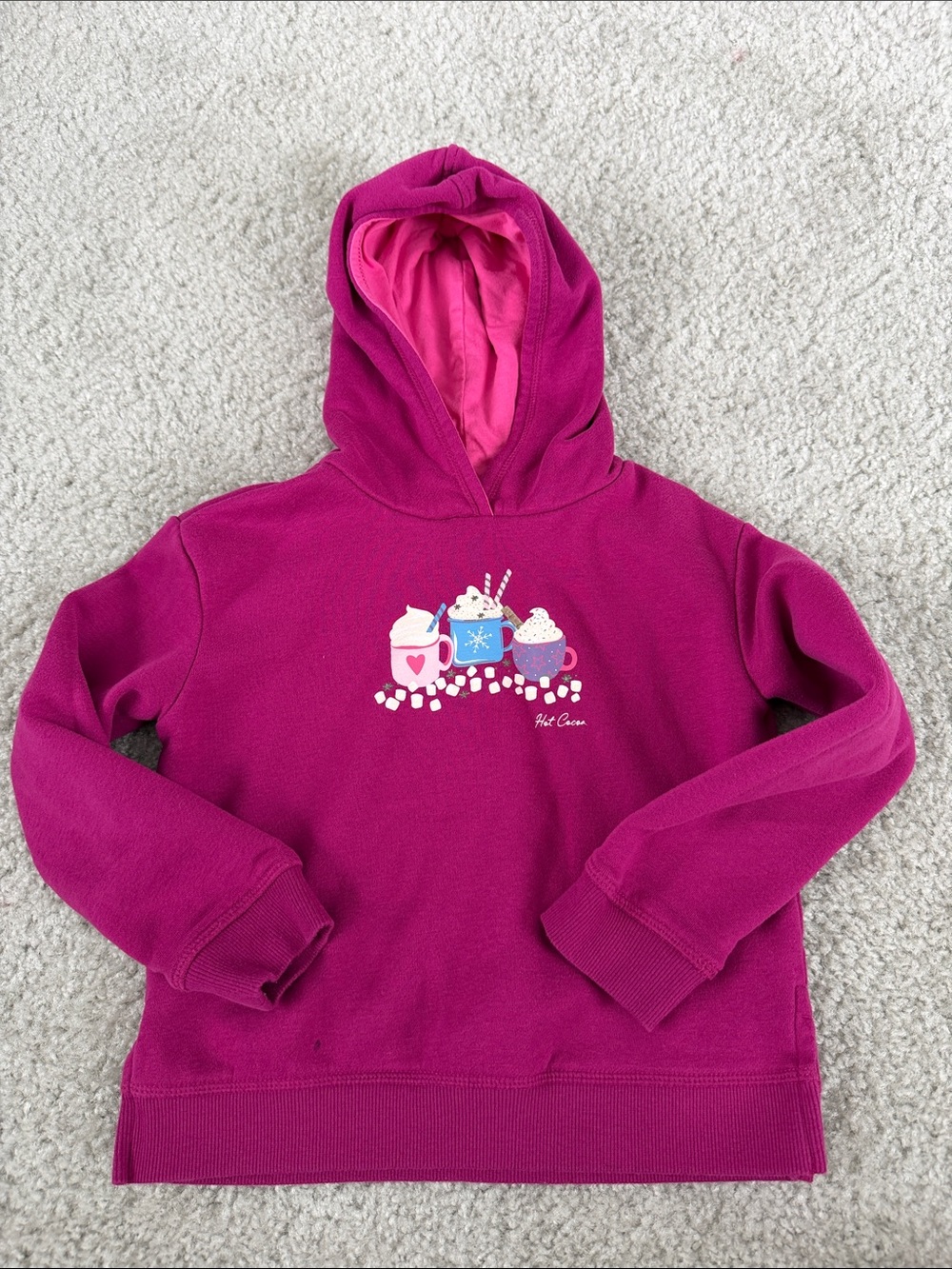 Kids Hot Cocoa Fleece Hoodie - Magenta